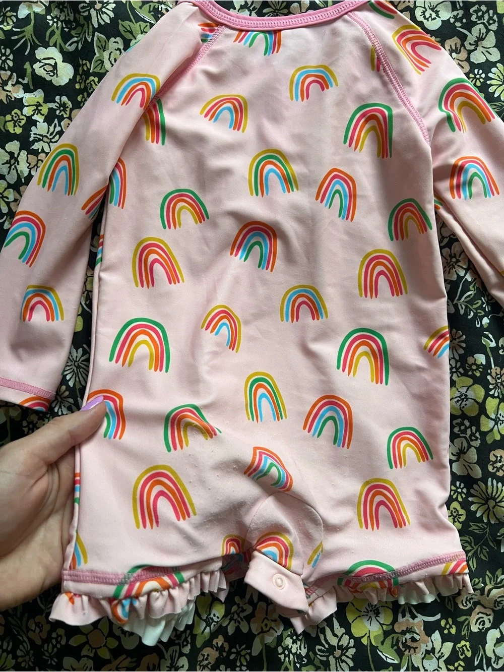 Mudpie Rainbow Long Sleeve One Piece Bathing Suit
